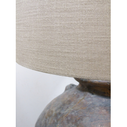 Lampa ceramiczna prążkowana Rustykalna z abażurem 92cm